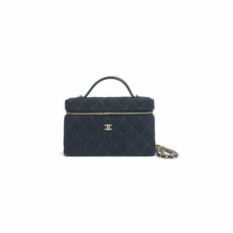 Chanel LP 丹寧 top handle 牛仔 菱格紋 肩背包