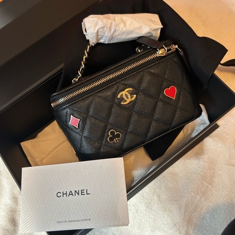 Chanel 香奈兒 母親節情人節禮物黑金荔枝牛皮 經典長盒子包熱賣爆款性價比之王