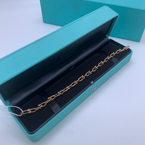 Tiffany蒂芙尼 HardWear 小號 黃金 鏈環手鍊 長20.5cm