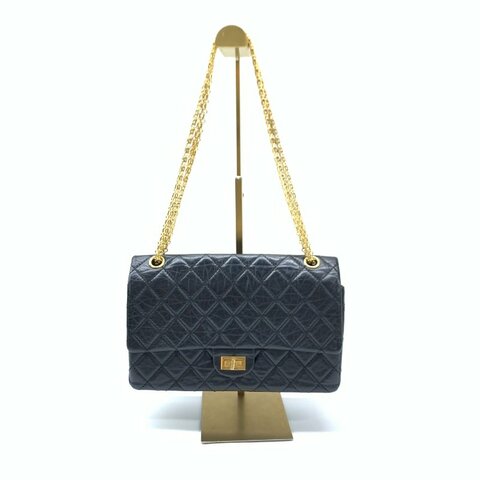 Chanel 黑金 2.55 中號 18開 肩背包