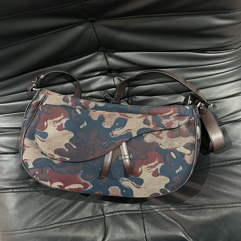 Dior/迪奧 迷彩單肩包斜挎包馬鞍包