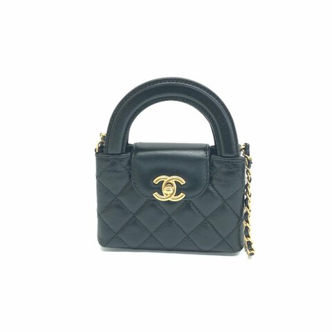 Chanel 黑金 24A Kelly nano mini 晶片24年8月 肩背包