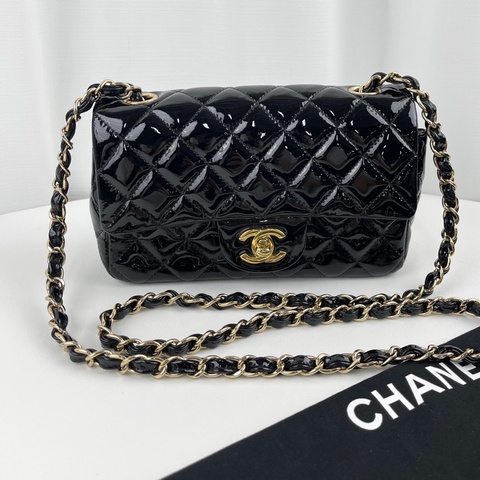 CHANEL香奈兒大mini漆皮  25開