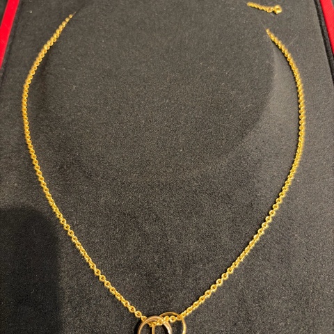 cartier金色三環項鍊18k