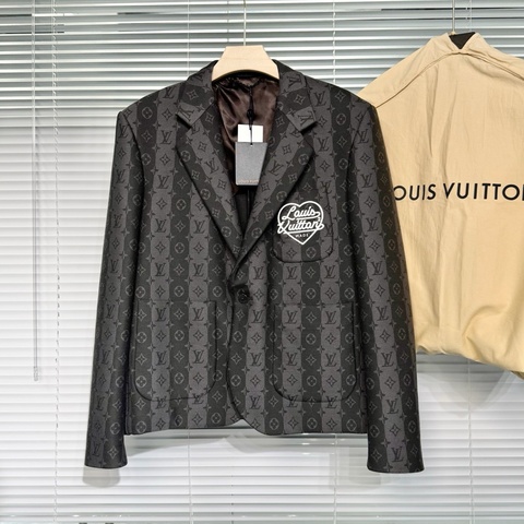 LV 路易威登 西裝外套 50碼 Nigo聯名款 徽標logo 老花滿印 單扣 羊毛面料 翻領
