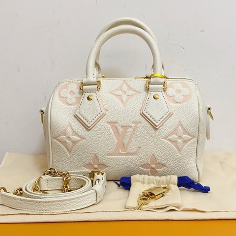 Louis Vuitton LV 路易威登 Speedy 20 奶油白配粉色