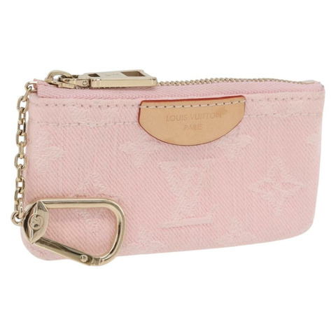 路易威登 Monogram Denim Pochette Cles 零錢包 粉紅 M13208 正品 ka6496M