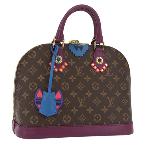 路易威登 Monogram Totem Alma PM 手提包 紫色 LV 正品 206881SAM