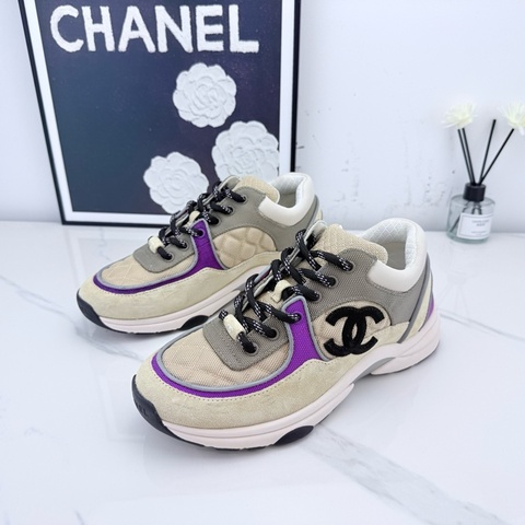 Chanel香奈兒 紫灰拼色運動鞋 38碼