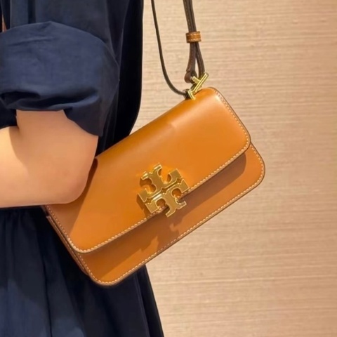 未使用 Tory Burch  Eleanor 棕色迷你橫版金磚