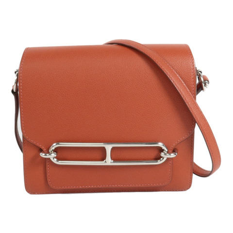 HERMES Evercolor皮革Mini Roulis肩背袋Brique/Caramel