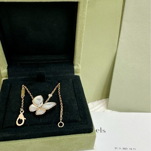 梵克雅寶/Van Cleef & Arpels pendant 玫瑰金, 珍珠母貝, 鑽石 項鍊 鏈條長度 : 42 cm