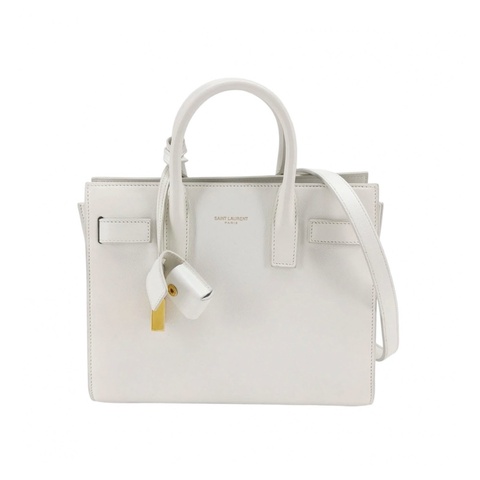 Saint Laurent聖羅蘭  Sac de JourNano白色牛皮字母徽標風琴包斜挎包單肩包