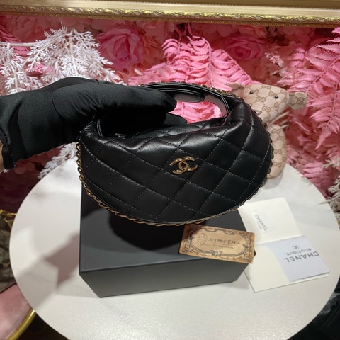 Chanel 黑金手提包 呼拉圈