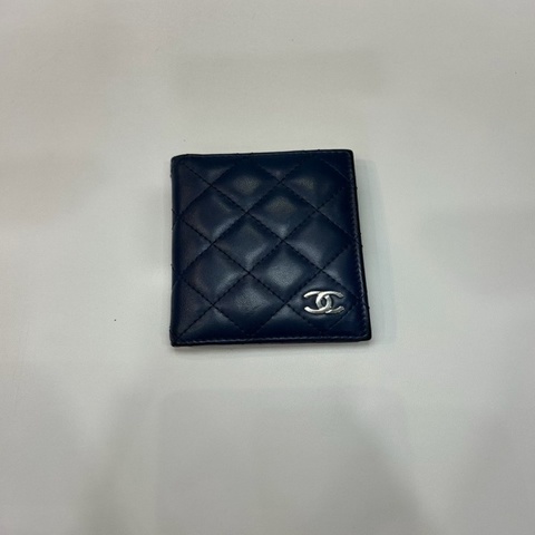 Chanel 香奈兒 藍色 羊皮 卡包
