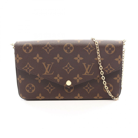 路易威登 Felicie Pochette 單肩包 M81896 Monogram 帆布 紫紅色 二手