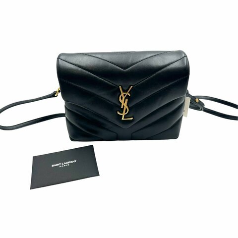 【美收精品】YSL 黑色小牛皮肩背包 D-170【隔月月中將轉賣至日本 上架期限30天】