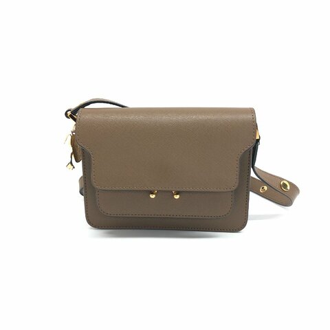 Marni 褐色 風琴 trunk mini 肩背包
