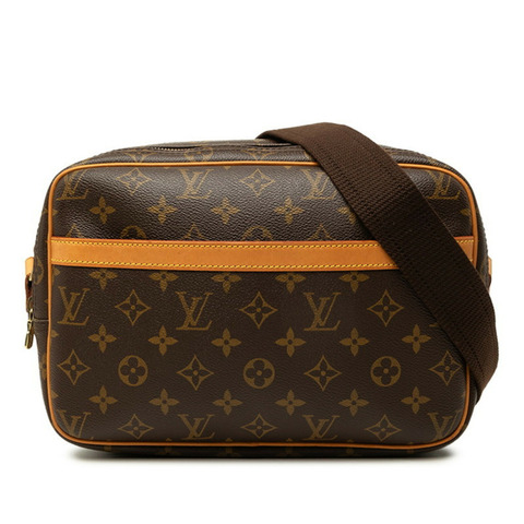 路易威登 Monogram Reporter PM 斜背單肩包 M45254 棕色皮革 女士 LOUIS VUITTON