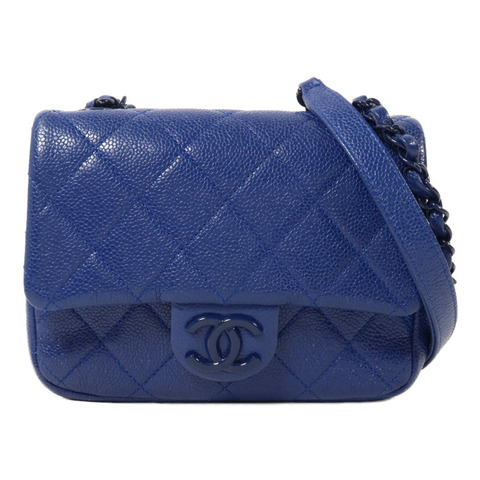 CHANEL 牛皮皮革Mini Square Flap Bag鏈帶肩背袋