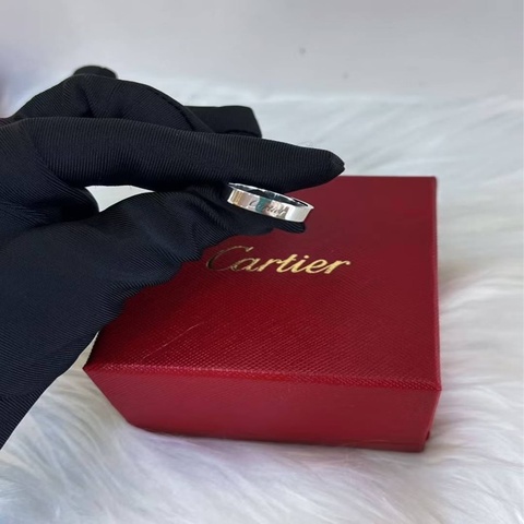 cartier 卡地亞 18k鉑金c系列簽名戒指57碼