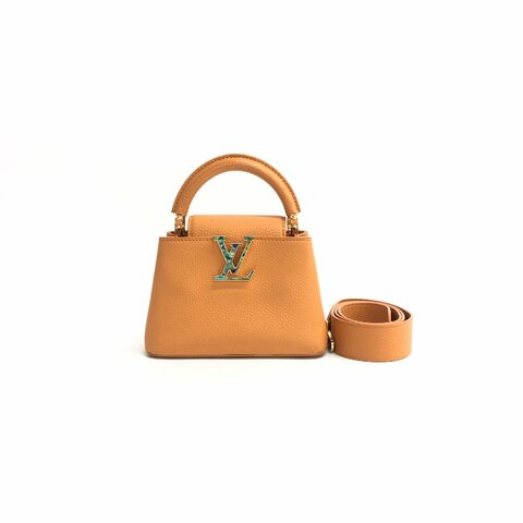 Louis Vuitton LV 黃色 Capucines mini 肩背包