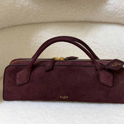 Alaïa Suede Le Teckel 中號 超美酒紅色