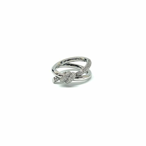 Tiffany & Co. 18k白金 knot 半鑽 52 戒指