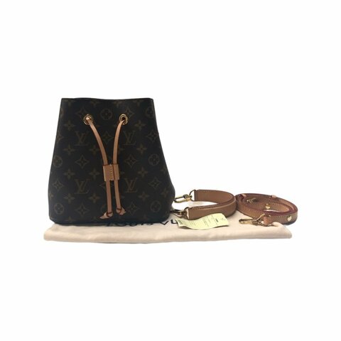 Louis Vuitton LV NEONOE 水桶包 棕色 老花 塗層帆布拼牛皮 BB 斜背包