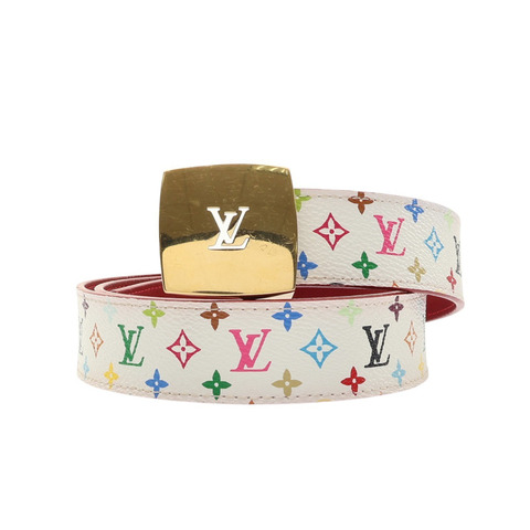 LOUIS VUITTON LV 路易威登 Ceinture LV Cut 皮帶 白彩 原花帆布 M9682