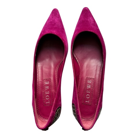 LOEWE Fuchsia suede flats 全新 紫紅色麂皮平底鞋 36碼