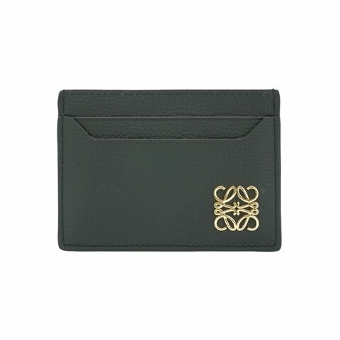 Loewe Anagram 粒紋牛皮金釦四卡卡夾(黑)