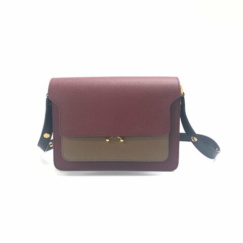 Marni 酒紅色 trunk 肩背包
