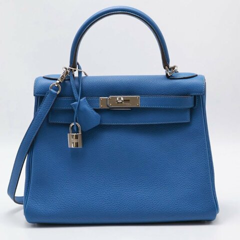 HERMES Kelly 28 - Bleu Zellige I7 琉璃藍銀 🄾