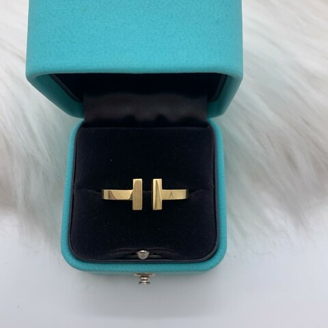 Tiffany.蒂芙尼T系列蒂芙尼方環 18K 60尺寸 金方環