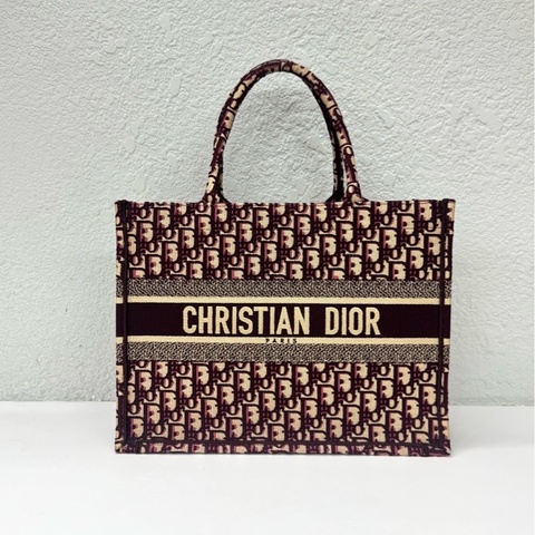 99新迪奧 Dior booktote 中號 酒紅色 老花 托特包 尺寸：36*27cm