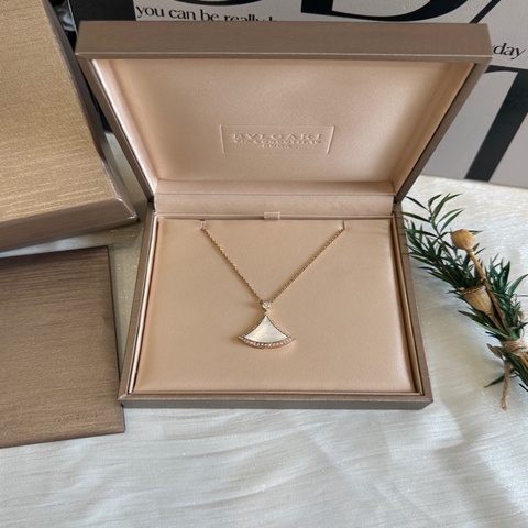 寶格麗/Bvlgari 白貝母扇子大號項鍊 18K玫瑰金