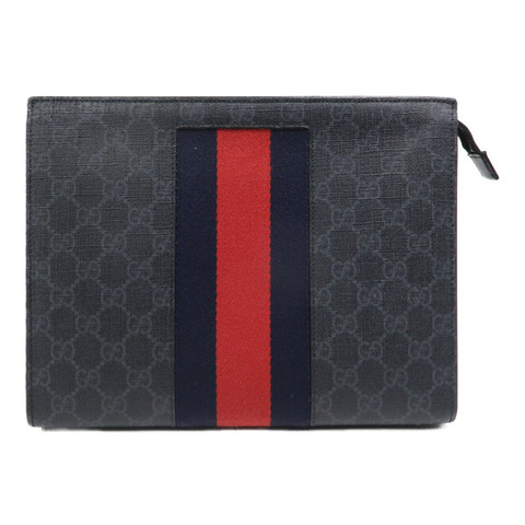 GUCCI 塗層帆布GG Web Pouch手拿包