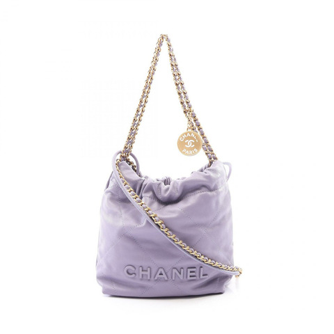 香奈兒 (CHANEL) 22 迷你兩用肩背包 AS3980 粒面小牛皮 紫色 二手 女士