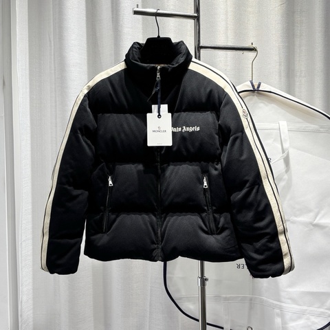 Moncler 盟可睞 羽絨服 徽標 袖側條紋 字母印花 拉鍊 立領 下擺抽繩