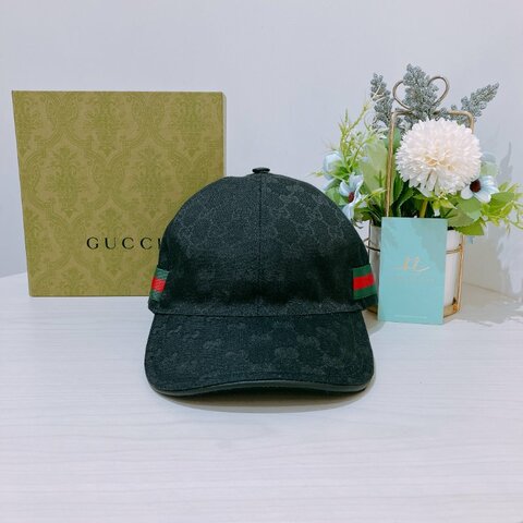 TK2196	Gucci 古馳小號經典花紋籃球帽子 GG Canvas Baseball Cap Size S Black