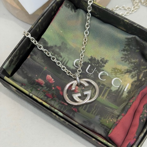GUCCI Interlocking G 純銀項鍊 XC887