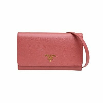 Prada 粉色牛皮woc十字紋