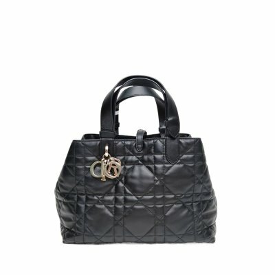 Dior Toujours手提肩背包中號28.5黑色牛皮淺金扣2025
