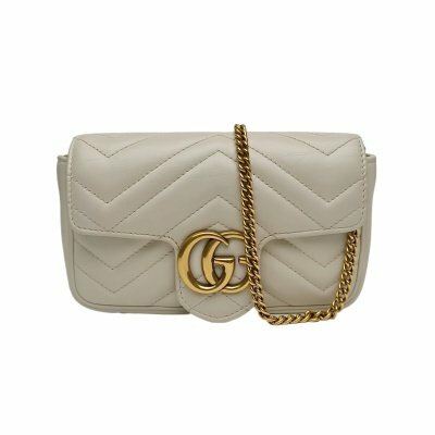 Gucci GGMarmont肩背包超Mini16.5白色牛皮金扣