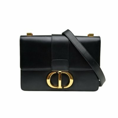 Dior 30Montaigne蒙田皮肩帶大號24黑色牛皮金扣2019