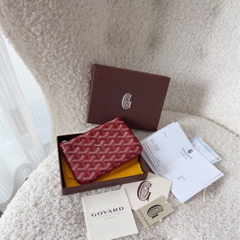 🆕 Goyard 戈雅 Senat Mini 一字拉鍊零錢包 紅色