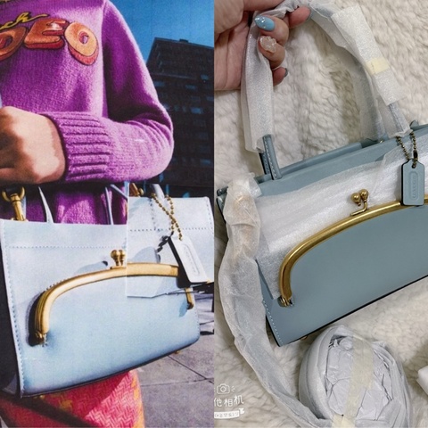 未使用Coach 霧藍色tote20(手提肩背包）