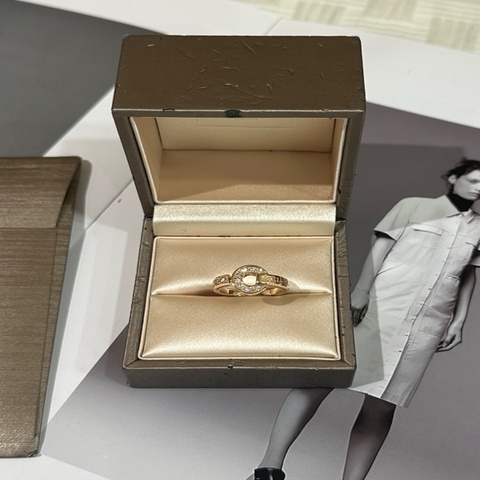 寶格麗/Bvlgari 銅錢鑽石 戒指 MKY122 18K玫瑰金  51#