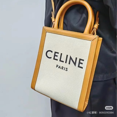 🈶購證 #爆款超甜價💰 Celine tote mini琴譜包經典焦糖棕 帆布拼牛皮